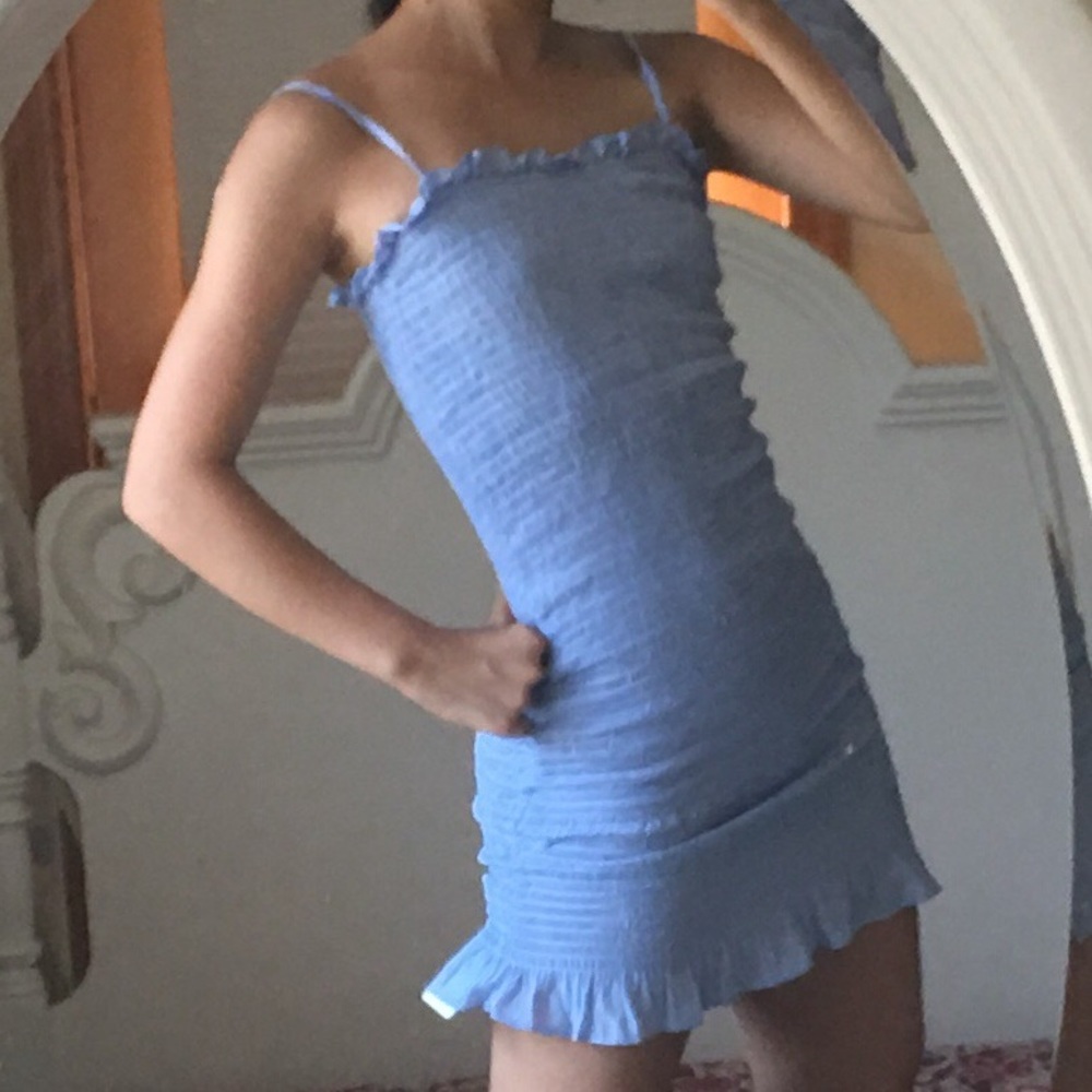 Lettuce hem ribbed ruffle body con